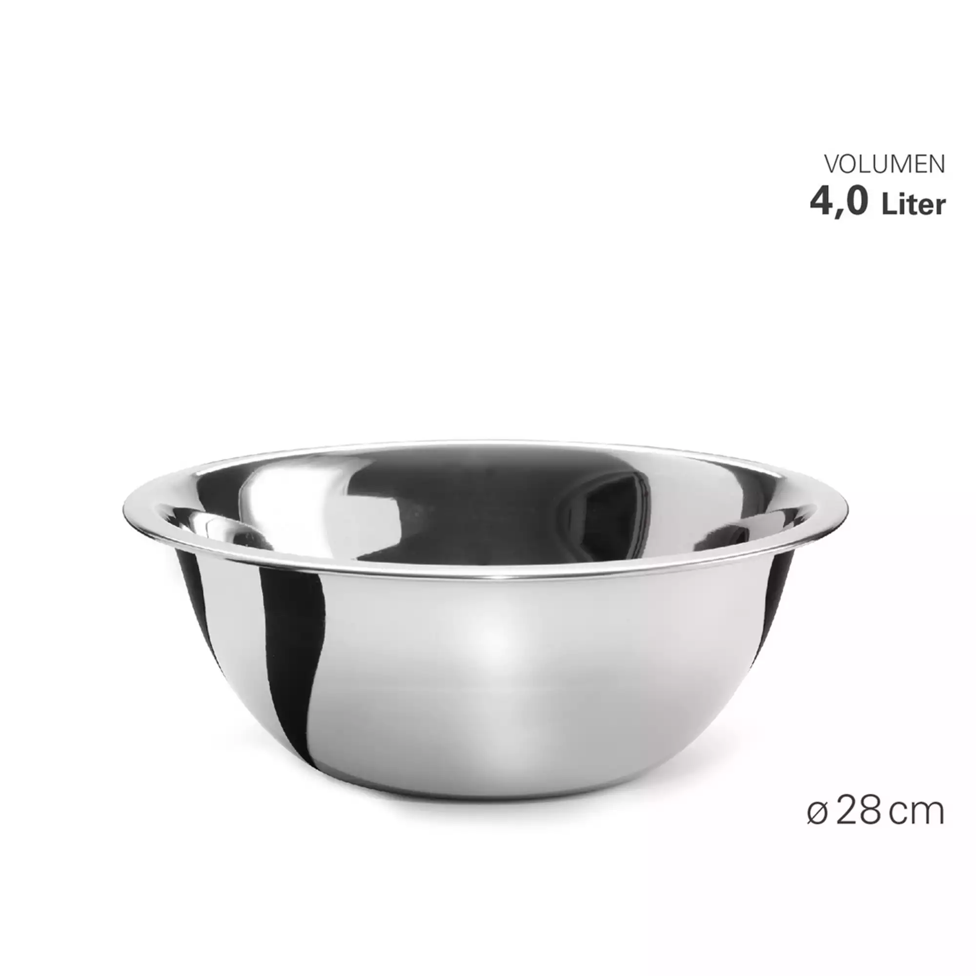 Küchenschüssel Edelstahl 28 cm 4 Liter